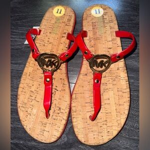 NWT!! Michael Kors Red and Gold Sandals